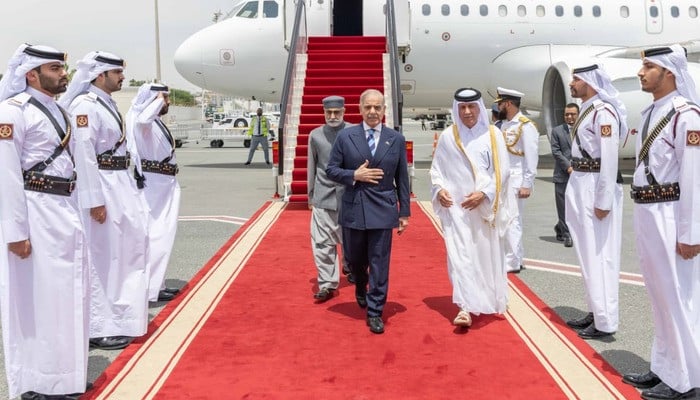 PM Shehbaz Arrives in Doha for Key Talks with Qatari Amir